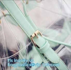 backpack wholesale with padded straps, Promotional Transparent PVC School Backpack with Customized Logo Clear Children B