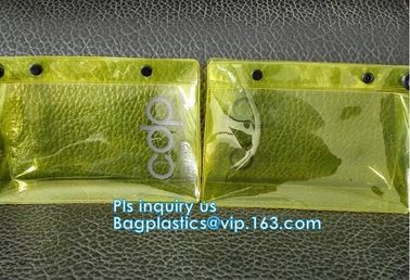 OEM Custom PVC Loop Handle Image Printed Plastic Shopping Bag, Sewing non-woven handle pvc clear packaging bag, statione