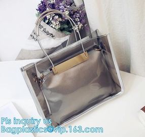promotional pvc handbag for christmas, Shoulder Handbag with Interior Pocket, tote shoulder PVC sling clear vinyl beach