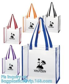 beach bikini PVC tote handle plastic packaging bags, travel wash organizer bag handle zipper cosmetic bags, cosmetic bag