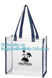 beach bikini PVC tote handle plastic packaging bags, travel wash organizer bag handle zipper cosmetic bags, cosmetic bag