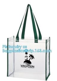 Promo PVC Plastic Shopping Handle Bag, Handling clear pvc blanket bags, handle reusable clear vinyl pvc cosmetic bags fo