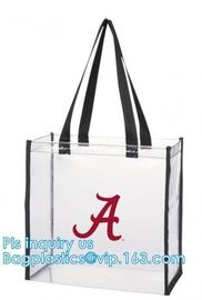 Promo PVC Plastic Shopping Handle Bag, Handling clear pvc blanket bags, handle reusable clear vinyl pvc cosmetic bags fo