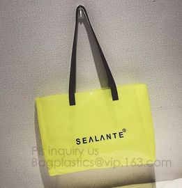Semi-clear Tote Bags Stripe PVC Shoulder Bag with Pouch, PVC PU Trendy Handbag Shoulder Bag Beach Bag, PVC shoulder bag
