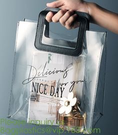 Fashionable big colorful Laser PVC shopping storage bag with handle and accept custom,vinyl mirror surface pvc tote shop