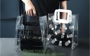 Fashionable big colorful Laser PVC shopping storage bag with handle and accept custom,vinyl mirror surface pvc tote shop