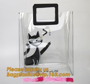 Plastic Bag OEM Custom PVC Loop Handle Image Printed Plastic Shopping Bag,Promotional Clear Waterproof Plastic Cosmetic