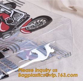 Promotional Plastic eco-friendly transparent clear handle PVC bag for toy,Newest sale plastic handle waterproof PVC wine