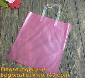 Factory Custom made Environmental PVC clear packaging toy storage handle bag,plastic tote packaging bag with handles fro