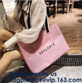 Amazon Hot Sells Transparent Hologram Laser Messenger Bag Women Pink Jelly Shoulder Bag Female Big Tote Girl Handbags