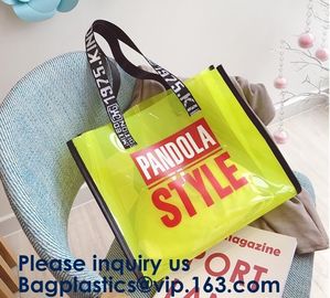 Beach Pvc Tote Bag,Women-Lightweight Hologram Tote Bag Laser PU Shoulder Bag Laser PU Leather