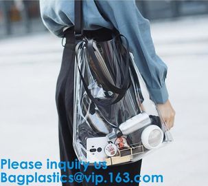 Women'S Clear Jelly Beach Bag Clear Transparent Pvc Shoulder Handbag Beach Shopping Swimming Durable Tote Bag