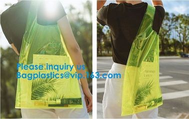Women'S Clear Jelly Beach Bag Clear Transparent Pvc Shoulder Handbag Beach Shopping Swimming Durable Tote Bag