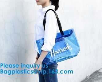 Clear Shopping Bag Transparent PVC Beach Handbag Tote Shoulder Bag Beach Waterproof Large Capacity Foldable Travel Stora