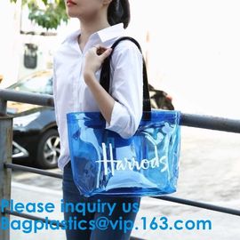 Clear Shopping Bag Transparent PVC Beach Handbag Tote Shoulder Bag Beach Waterproof Large Capacity Foldable Travel Stora