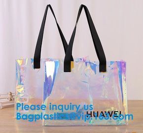 Women Summer Beach Bag Vinyl PVC Transparent Small Tote Handbags Shopping Shoulder Bags