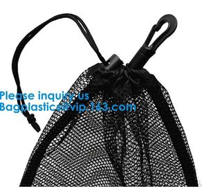 Promotion Small Polyester Mesh Drawstring Bag Customs Size and Logo printing Round Bottom Drawstring Mesh Bag For Sport,