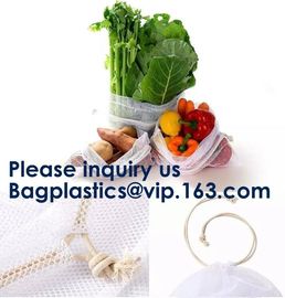 Reusable Produce Bags Cotton Double Drawstring Multiple Sizes in White Extra Strong Washable See Through with Tare Weigh