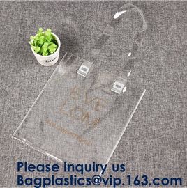 Custom Logo Clear Pvc Shopping Tote Bag Grocery Bag Transparent Pvc Shopping Bags, Eco Hologram PVC Transparent Glitter