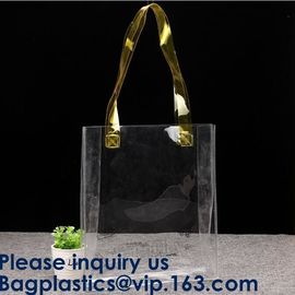 Custom Yellow Waterproof Clear Pvc Tote Bags Transparent Custom Large Shopping Bag PVC Vinyl Material Bagease Bagplastic