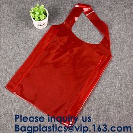 Clear Purple Trendy  Shopping Bag,Folding PVC Tote Bag,Waterproof PVC Shopping Shoulder Bag, BAGEASE, BAGPLASTICS