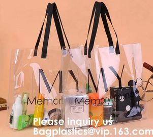 Transparent Pvc Shopping Bag Pvc Tote Bag,OEM Supermarket PVC Fashion Bag Handles Clear Shopping Bags, Bagease, Bagplast