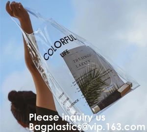 Transparent Pvc Shopping Bag Pvc Tote Bag,OEM Supermarket PVC Fashion Bag Handles Clear Shopping Bags, Bagease, Bagplast