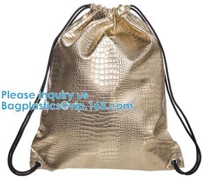 Drawstring Leather Pu Backpack PU Hologram Drawstring Bag,cosmetics, promotion, shopping, supermarkets, gifts, apparel