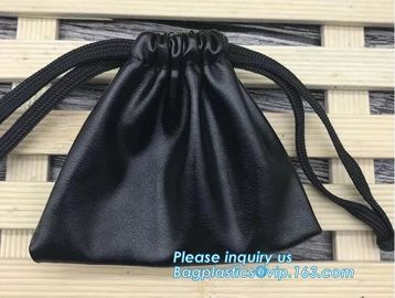 Promotional Pu Leather Fashion Large Drawstring Pouch Gift Bag,Cosmetic Pouch Promotional Make Up Organizer Bag With Dra