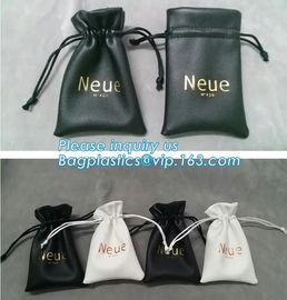 Various Size Brown Pu Leather Drawstring Cosmetic Pouch Promotional Make Up Organizer Bag With Drawstring Bagease