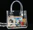 Thick Clear PVC Handbag With Tube Handles,Cosmetic/ Makeup/ Toiletry Clear PVC Travel Wash Bag with handle, Bagease