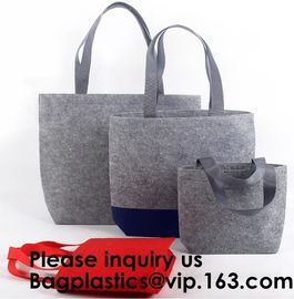 Women Fashion Customized Designer Women Shopping Felt Tote Bag, Colorful Felt Bag With Small Pouch/Red Wool Felt Bag