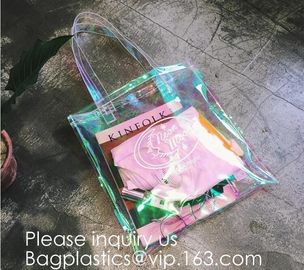 Custom Logo Printing Pvc Transparent Tote Clear Shopping Bags With Handles, Clear Shopping Bag,Pvc Tote Bags, bagease