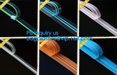 Easy tear transparent plastic PE food bag zipper, Plastic Colored Double Line zipper, PE zipper for zipper bag with zipp