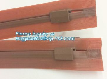 Waterproof heat seal apparel packaging seal with slider zip, pvc zipper lock slider/Resealable PVC Slider Zip seal zip