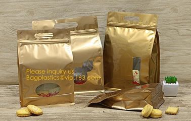 Zip lock Aluminum foil bags flat square bottom plastic bags with corner round,Packing Pouch Square Bottom Bean Side Guss