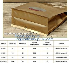 Zip lock Aluminum foil bags flat square bottom plastic bags with corner round,Packing Pouch Square Bottom Bean Side Guss