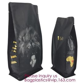 Custom Printing Aluminum Foil Flat Bottom Pouch Bag Wholesale Square Bottom Coffee Bean Snack Packaging Bag With Valve