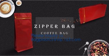 Biodegradable moistureproof Kraft aluminized foil flat bottom standup square bottom Coffee bean packaging bags bagease