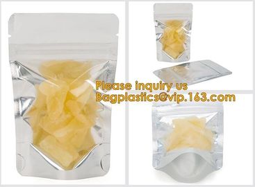 Biodegradable foil pouch standing up spice bag Clear Window Food Packaging Bag Metalized Stand Up Pouch With Zipper,