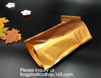 aluminum foil vacuum metalized bag/nylon retort pouch for frozen food with tear notch aluminium foil vacuum bag bagease