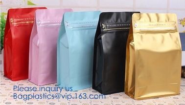 Easy Tear Zipper Top Coffee Stand Up Foil Zipper Bag Side Gusset Bags Square Block Flat Bottom Zip lockk Packaging Pouch