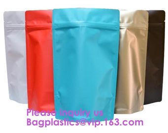 Matt Metalized Flat Bottom Pouch Coffee Beans Bag,Metal Hole PVC Travel Document Zip Pouch Packing Bags, Bagease, Bagpla