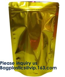 Metalized Shielding Stand Up Pouch / Clear Stand Up Zip Bags Bags Packaging,Aluminum Foil Plastic Pouch Standing Up Spic