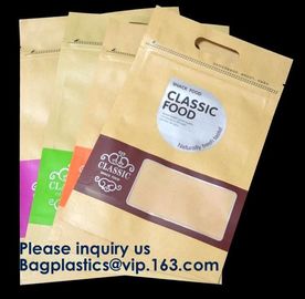 Custom Printed Kraft Paper Flat Bottom Standup Pouch / Food Packaging Bags,250g/500g High Barrier Custom Printed Foil Co