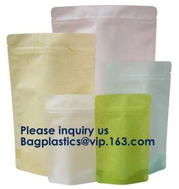 Custom Printed Kraft Paper Flat Bottom Standup Pouch / Food Packaging Bags,250g/500g High Barrier Custom Printed Foil Co