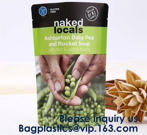 Salad Snack Powder Wheat Flour Stand Up Pouch Soup Spice Packaging Bag With Window,Soup Packaging Bag Food Grade Zip Loc