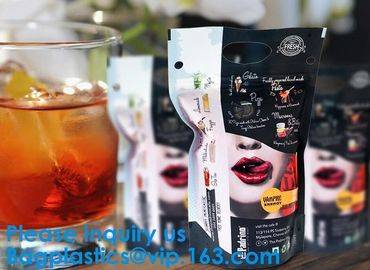 Custom Clear Aluminum Foil Coffee Tea Packaging Side Gusset Flat Bottom Stand Up Pouch Bags With Zip lockk