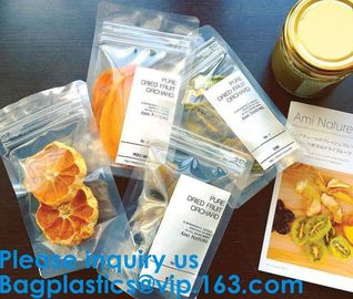 Resealable Zip Lock Bags Clear Poly Zipper Side Gusset Bag Food Zipper Clear Stand-up Plastic Pouches Bags