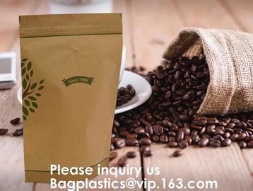 Custom Printed Doypack Resealable Zip lockk Standing Up Pouches Aluminum Foil Coffee Packaging Bags With Zipper